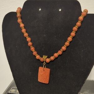 Sparkly Goldstone Beaded Necklace